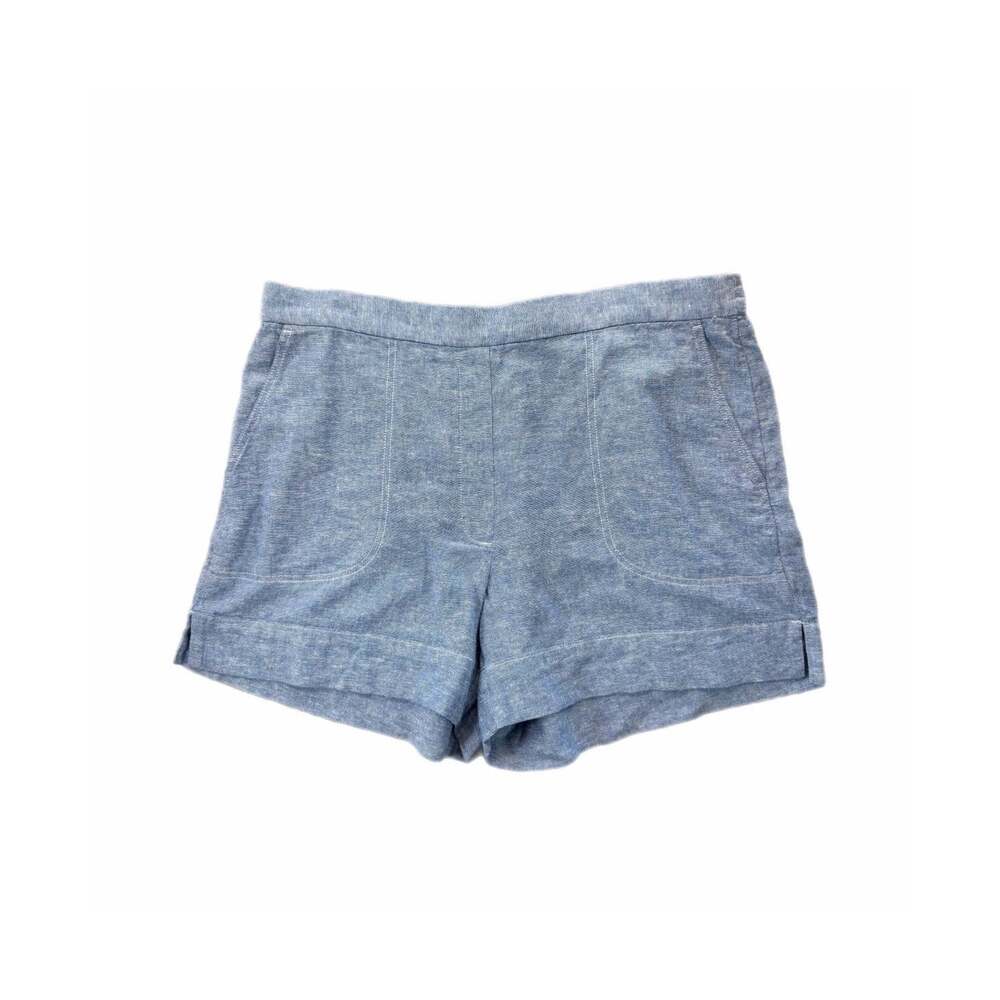 Banana Republic NEW Blue Chambray Pull On Linen Coastal Comfort Summer Shorts